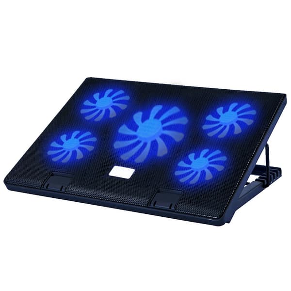 Laptopkøler - Køler - 14-17 tommer - 5 blæsere - Sort