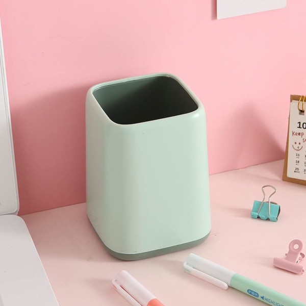 Simple Pen Holder Storage Pen Holder Makeup Brush Vase Brush Pot Cute Pen Holder Desk Decoration,1 Pce (Green,Ordinary)