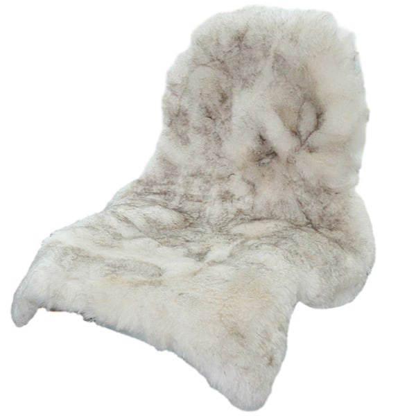Klassisk Mjuk Fuskfårskinnsmatta Vit Fluffig Områdesmatta Ryamatta Mattor För Sovrum Vardagsrum White  Gray