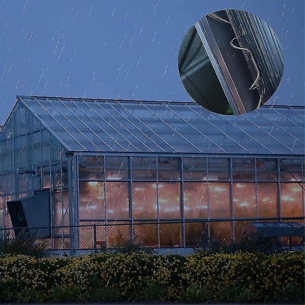 100 stk - Rustfrie drivhusvindusklips - Glassrutefesteklips