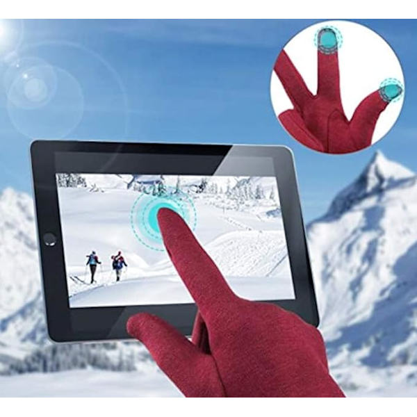 3 par kvinners vintervarme vindtette touchscreen-hansker