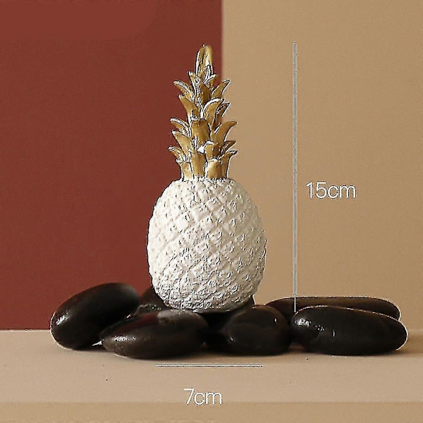 Nordisk Gylden Ananas Luksus Ornament Hjemmekontor Skrivebord Kreativ Dekoration White