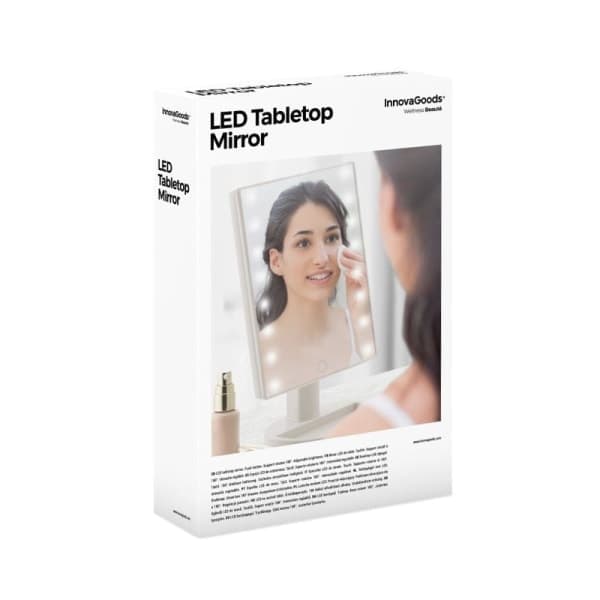 Justerbart spejl med LED-lys