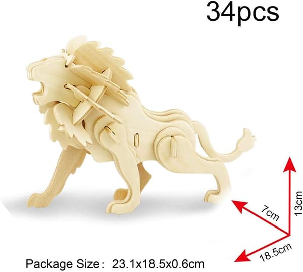 3D træpuslespil modelsæt (hest, kanin, påfugl)