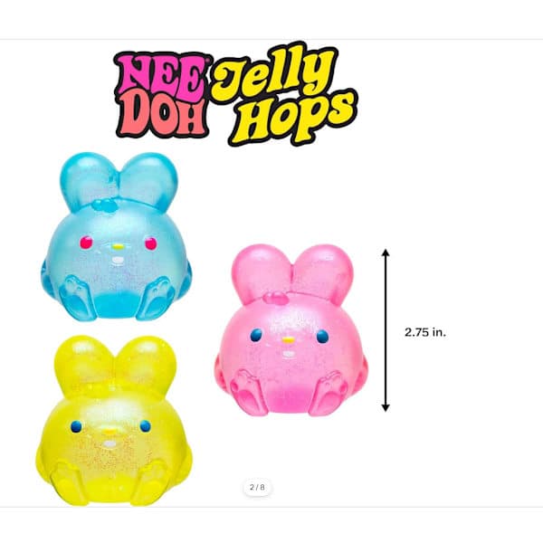 NeeDoh Jelly Hops Glitter Rabbit Squeeze Toy - Pink