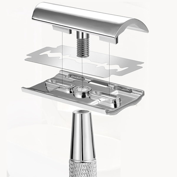 Enkeltblad Razor, Dobbeltkantet Sikkerhedsbarbermaskine Metal Manuel Razor til Hårfjerning
