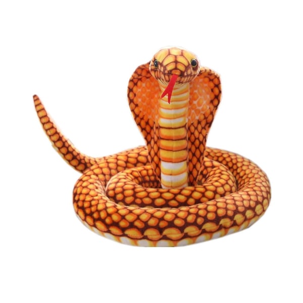 2,4 m realistisk gummi falsk slange haverekvisitter, joke prank skræmmende slangelegetøj - Yellow
