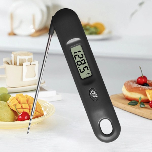Digitaalinen lihalämpömittari - 3X Nopeampi 0,5s Välitön Lukema, Ruoanlaitto Lämpömittari Tarkka ±0,1℃ Black