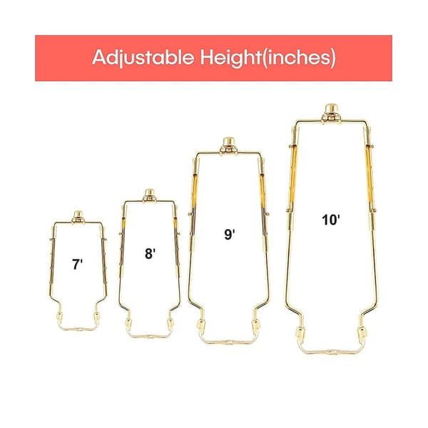 7 tommer lampeskærm harpeholder justerbar lampe harpesæt E14, E26, E27 lysbaseadapter guldhornramme