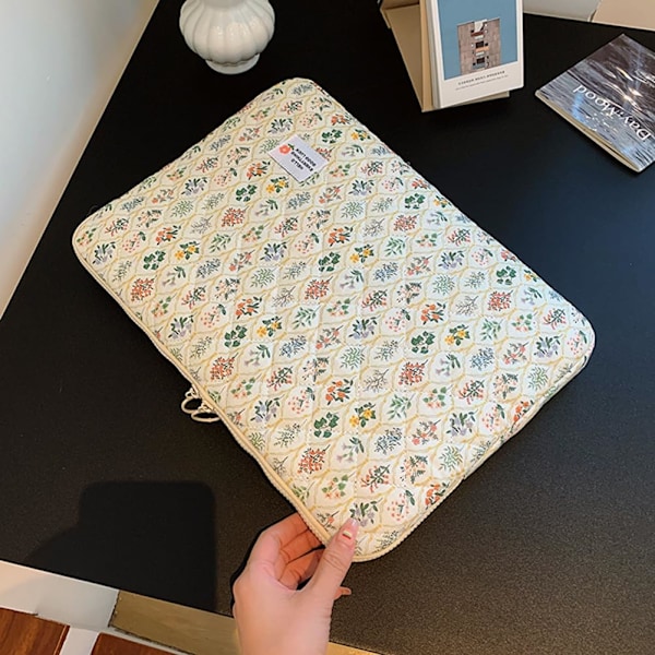 Polstret laptop-sleeve, laptop-sleeve med blomsterdesign, polstret laptop-veske, passer 14\" laptoper