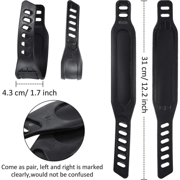 2 par øvelsescykel pedalstropper universelle pedalstropper på 1,7 x 12 tommer til motionscykel derhjemme eller i fitnesscenter