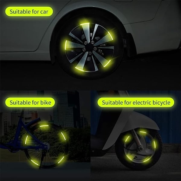 20 ark reflekterende klistremerker for bilhjul Sikkerhet Lysende refleksremser - Volkswagen (sett)