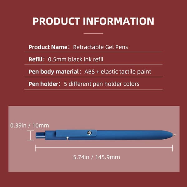Gelpenne - 0,5 mm sort blæk - 5 stk.