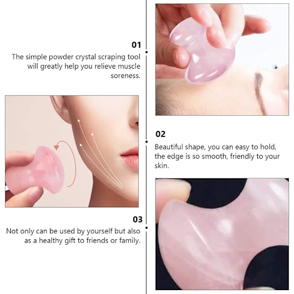 2 stk. Verktøy Rose Quartz Mushroom Face Massager Helse Jade Stone Mushroom Scraping Massasjeverktøy for Hjemmespa