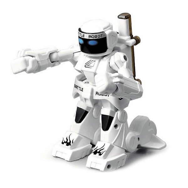 RC Kampboks Robot Legetøj, 2.4G Humanoid Kamp Robot, Cool Lys- og Lydeffekter, Ægte Boksekampoplevelse White