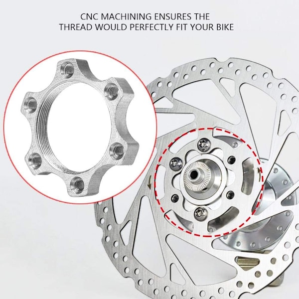 Skivebremseadapter Legering Cykelnavadapter, 10STK 44mm/48mm 6 Bolt Cykel Aluminiumlegering Friløb Gevindnav Disk Cykel Skivebremserotor Flange