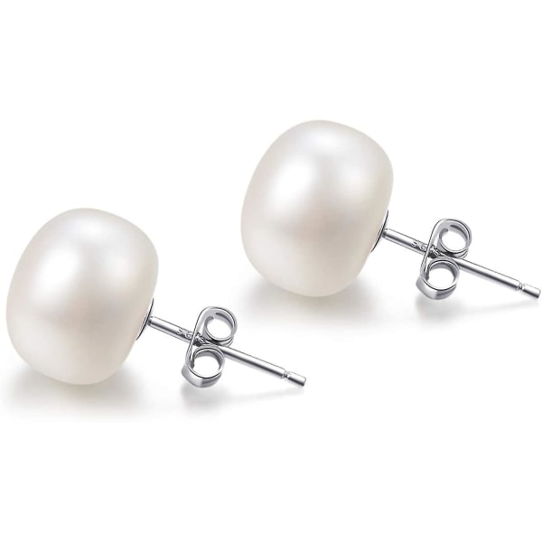 Freshwater Pearl Earrings Real 925 Silver Pearl Earrings Studs White 5mm 6mm 7mm