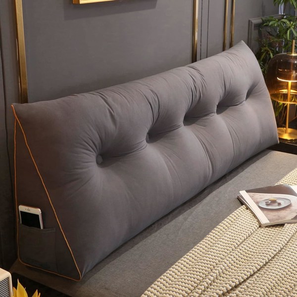 Kolmion muotoinen lukuselkänojan tyyny erkkeri-ikkunaan Tatami-sohva makuuhuoneeseen - Dark Gray - 60*50*20cm