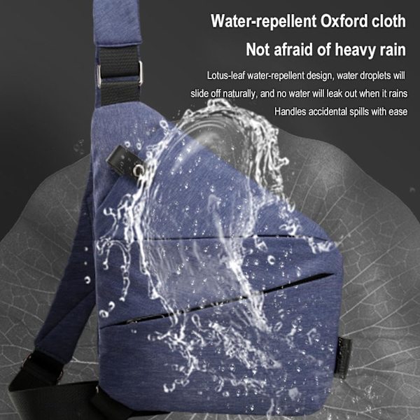 Stöldskyddande Reseväska, Cross Body Vattentät Reseväska, Slank Slingväska Cross Body Reseväska, Casual Ryggsäck, Bröstväskor för Män, Resor, Utomhus Violet