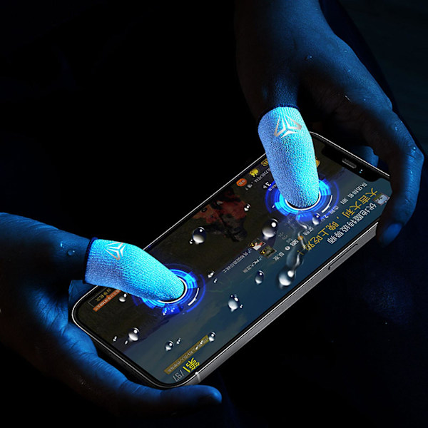 1 par spel fingerhylsor för mobila spelkontroller för vanliga spel Blue