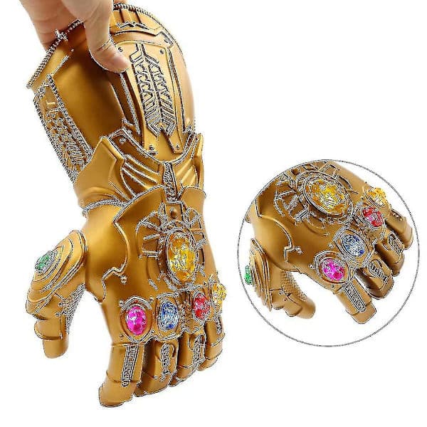 Led Lysende Thanos Infinity Gauntlet til Elektronisk Næve Pvc Handsker med Batterier