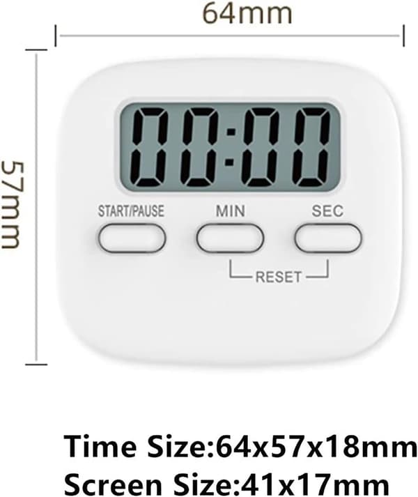 Køkkentimer, hvid, 2-pak