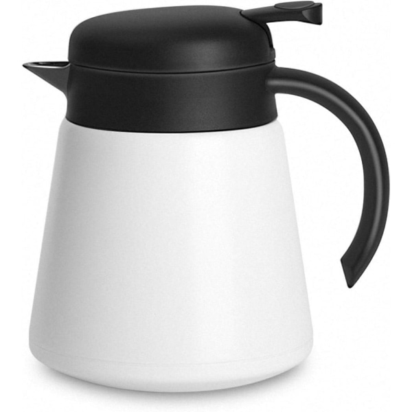 800ml 304 18/10 rustfrit stål termokande/dobbeltvægget vakuumisoleret kaffekande med trykknaptop, 12+ timers varme- og kuldebevarelse, BPA-fri