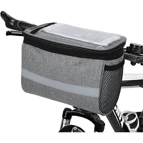 Cykelstyr taske vandtæt MTB cykel front taske multifunktionel cykling front top tube opbevaringspose Grey