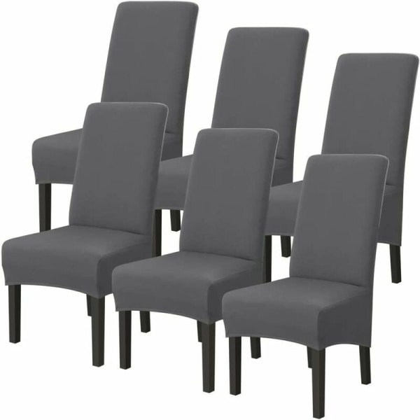 6 kpl pestävä universal tuolinpäällinen cover mikrokuitua - grey