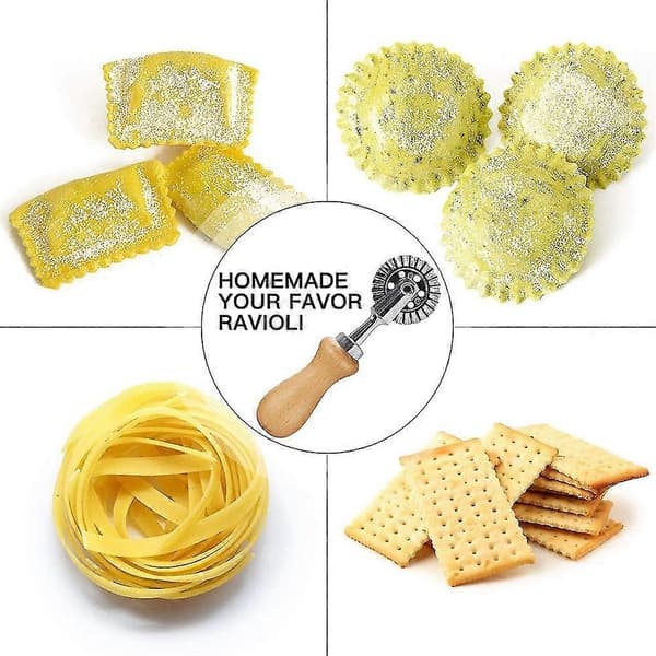 Kakehjulskutter - Pastakutterhjul - Ravioli Crimper Kutterhjul Deigkutter For Kjøkken Pa