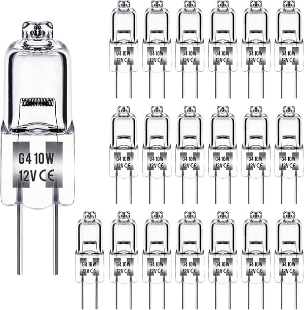 G4 halogenlampor 10W 12V - varmvit - 20-pack 10W 20st