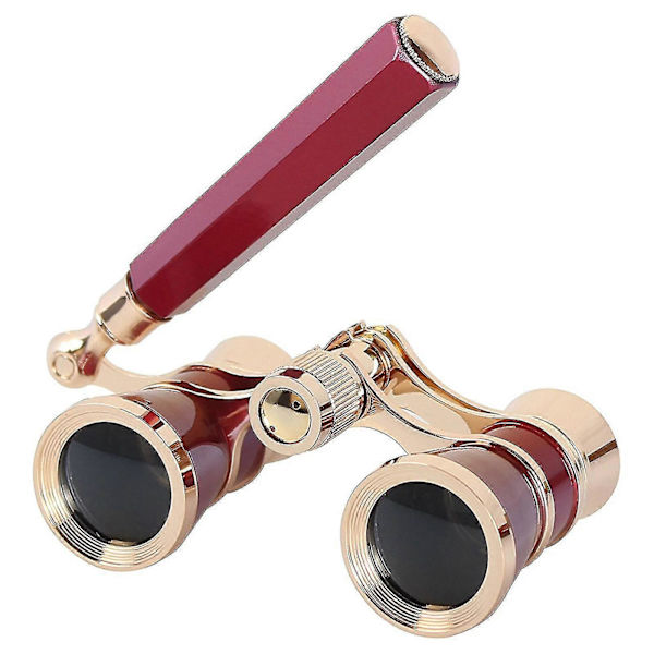 3x 25 Operakikare med Infällbart Handtag Teaterkikare Unisex Present Red