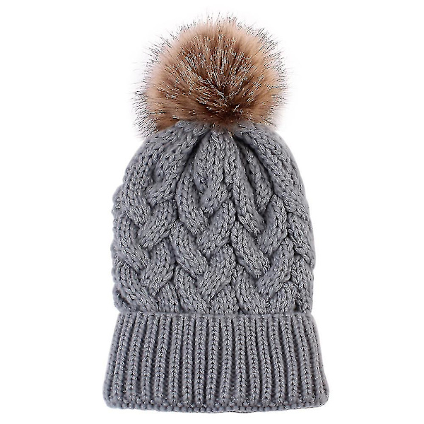Dame Mode Hold Varme Vinterhatte Strikkede Uld Hemming Hat