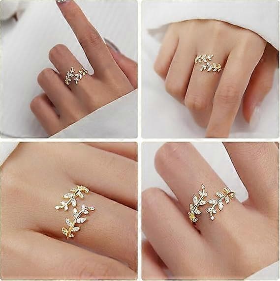Blade Ringe til Kvinder Piger, Sølv Ringe Tommelfingerring Åben Ring Simuleret Diamant Ringe Wrap Around Ring