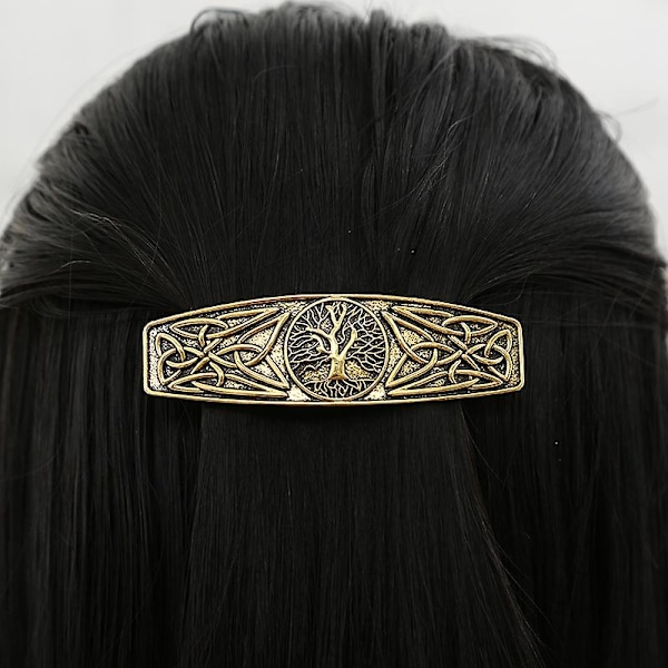 2 st Retro Barrettes Livets Träd Källa till Livet Metall Hårklämma Dekoration Hårspännen Huvudbonad Vi