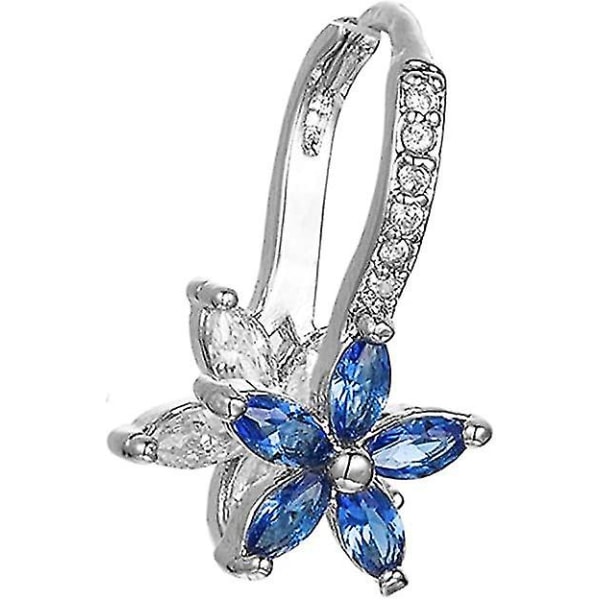 Holdbare Snowflake Crystal Drop Øreringe til Kvinder Stud Øreringe, Blå