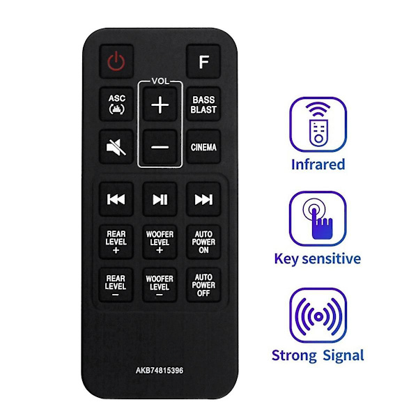 Akb74815396 Ersättningsfjärrkontroll för Lg Sound Bar Sj4r Sj4y Sj4y-s Fjärrkontroll