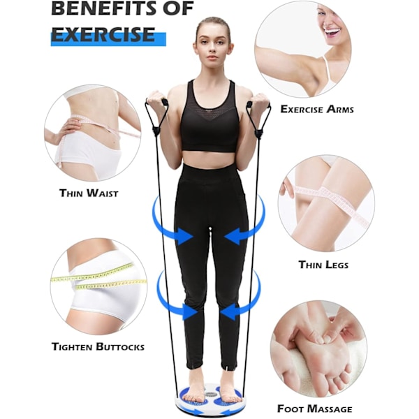 Midjetvridningsskive, midjeslankende balanserende roterende skive Multifunksjonell vriplateøvelse med massasjefotsåle - Hjemmetreningsutstyr