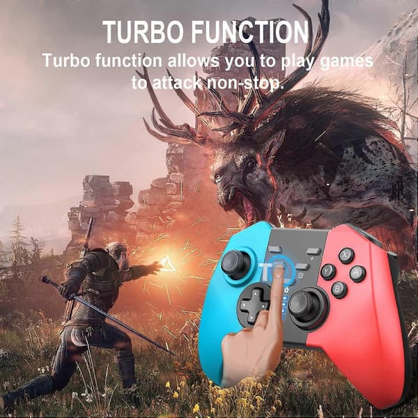 Trådlös Switch-handkontroll för Nintendo Switch/Switch Lite/Switch OLED/PC Window Game, Bluetooth-handkontroller Gamepad med väckningsfunktion, Gyro Axis, Turbo