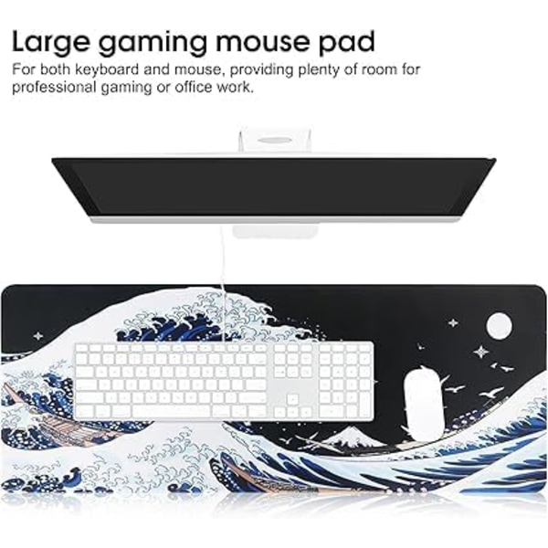 Extra Stort Gaming Musmatta Dator Tangentbord Skrivbordsmatta Mjuk Slät Yta & Halkfri Gummibas XXL Mjuk Tyg Musmatta 800x300x3mm