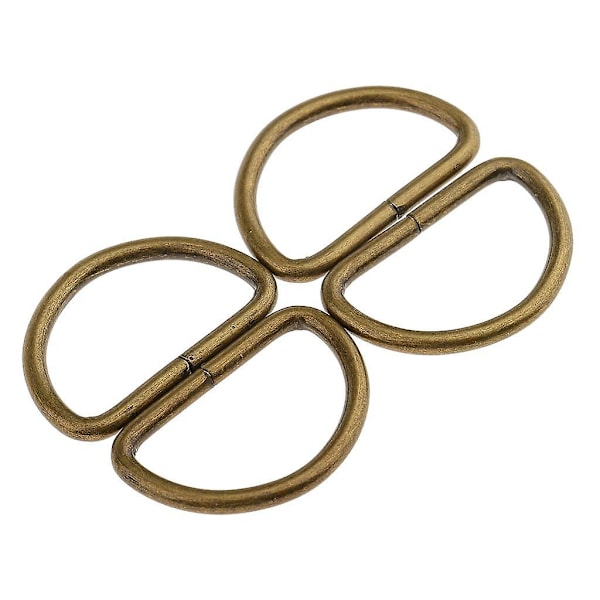 100 Stk. Legering DIY D Dee Ringe til Båndstropper 12x8x1.8m Hvid