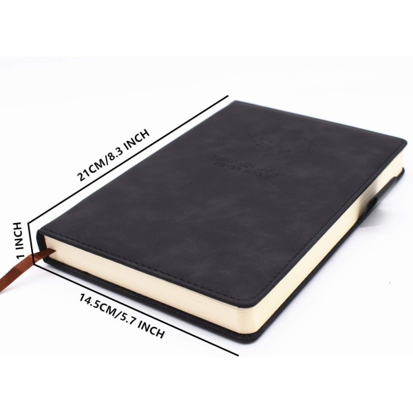 A5-anteckningsböcker - 8,3\"×5,7\" - 360 sidor - Black