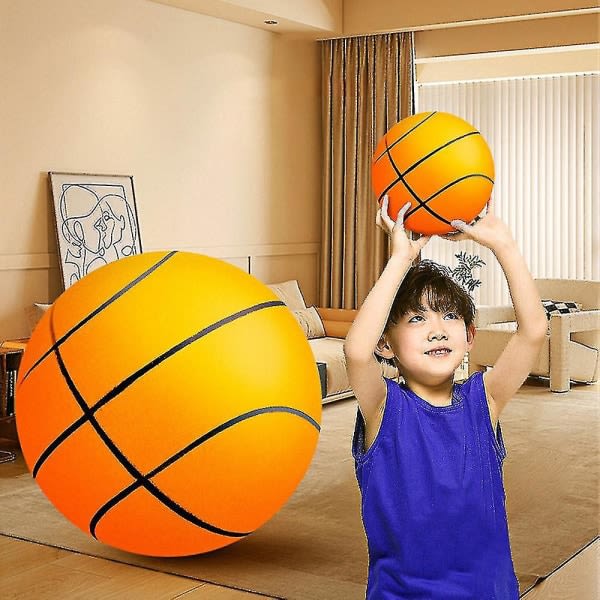 Handleshh Silent Basketball, tyst träningsboll inomhus obelagd hög elastisk - orange 24cm