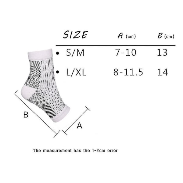 Soothe Socks, ankelbue-støttebeskyttelse, smertelindrende sokker White S M