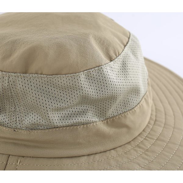 Ulkoilu UPF50+ Mesh-aurinkolippalakki Leveälierinen kalastushattu Kaula-läpällä Khaki