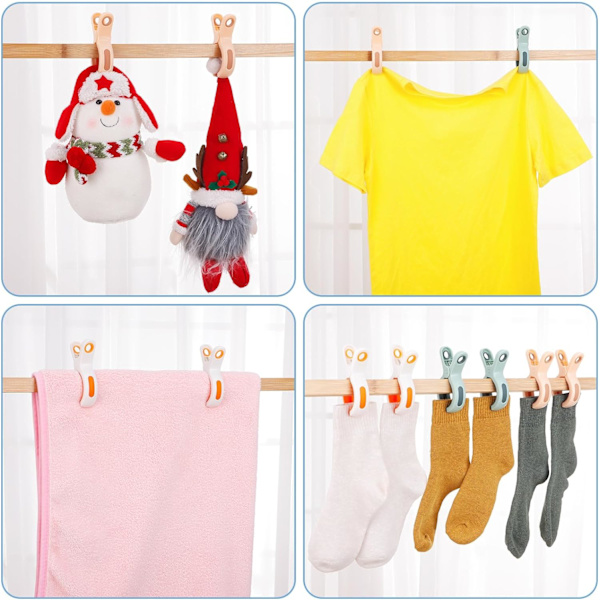 10 stk Multifunksjonelle klesklyper Mixed colors Pink*2/White*4/Green*4