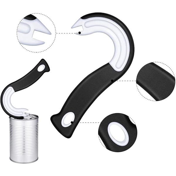 2-pack Burköppnare, 150 x 90 mm, Ring Pull Glasöppnare, J-formad Kökshjälp, Öppnare Pull Helper, Kroköppnare, Lätt att öppna (Svart)