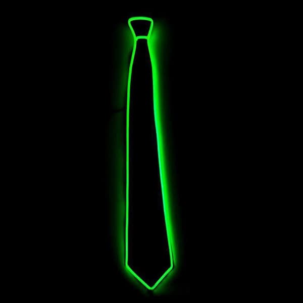 (Grønn) LED lysende slips lysende slips neonlys Led slips Led lysende slips kul og nytt slips egnet for fest