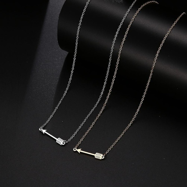 Halsband i rostfritt stål för kvinnor Man Lucky Love Arrow Pendant Choker Halsband Engagemang Högkvalitetssmycken