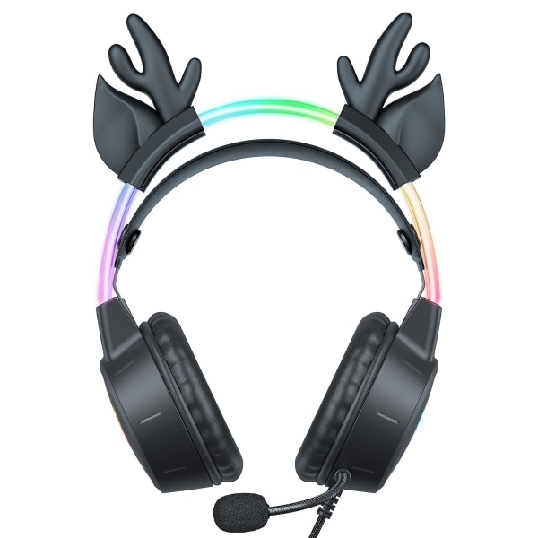 Fortryllende RGB Gaming Headset - Omsluttende Surround Sound, Komfortabelt Design og Letvægtskonstruktion black